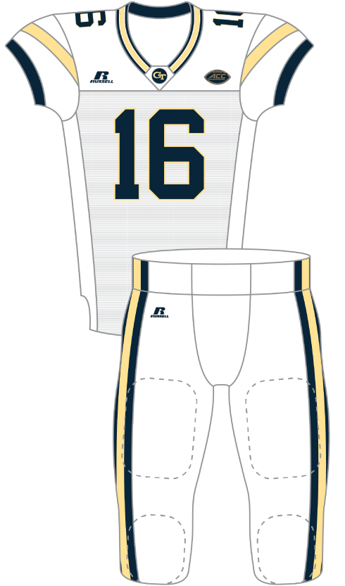 Georgia Tech 2016 White Blue Uniform