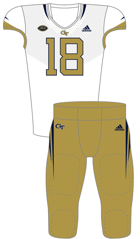 Georgia Tech 2018 White Blue Uniform