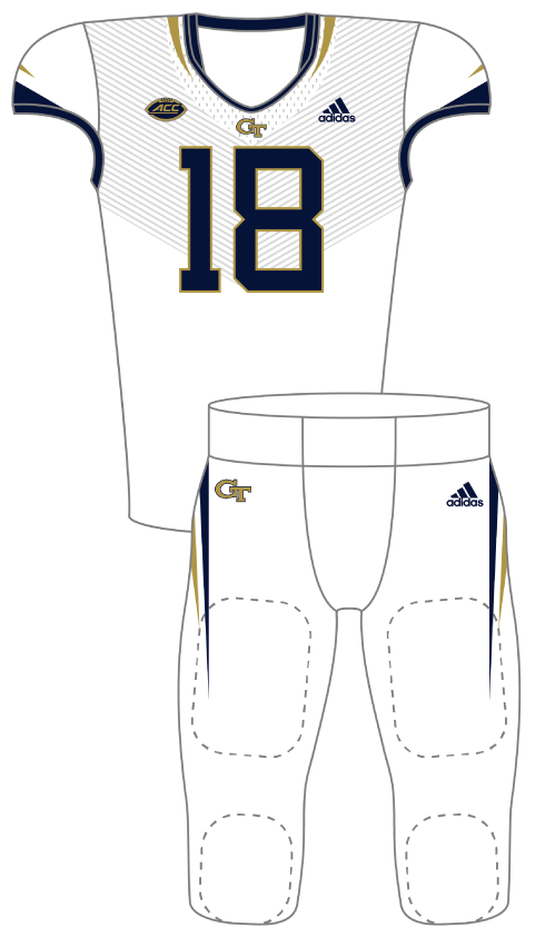 Georgia Tech 2018 White Blue Uniform