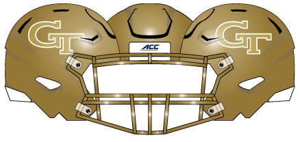 georgia tech 2019 gold gold outline helmet