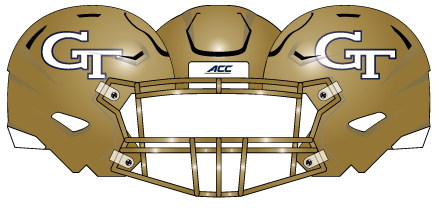 georgia tech 2019 gold gold white helmet