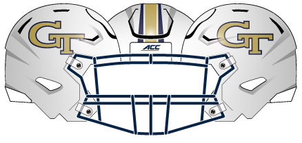 georgia tech 2019 white blue gold helmet