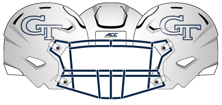 georgia tech 2019 white blue outline helmet