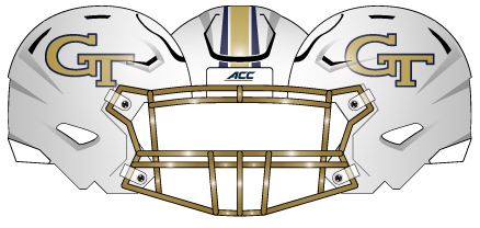 georgia tech 2019 white blue outline helmet