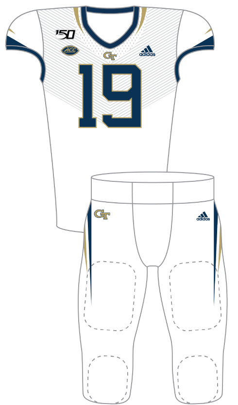 Georgia Tech 2019 White Blue Uniform