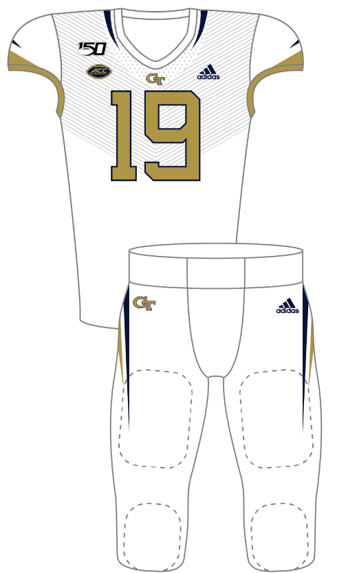 Georgia Tech 2019 White Blue Uniform