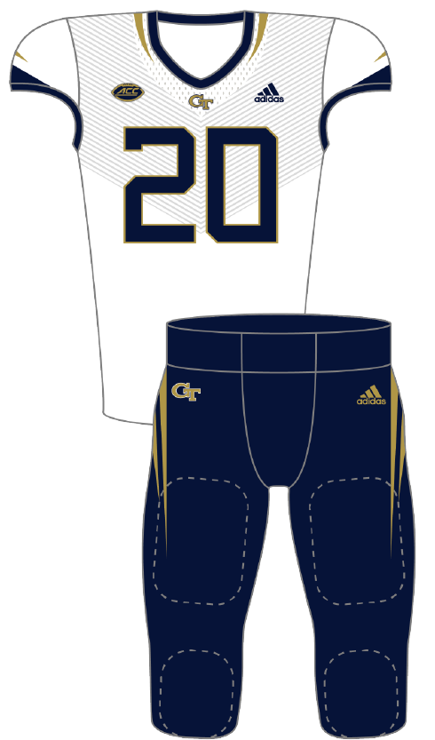 Georgia Tech 2020 White Blue No Patch Uniform