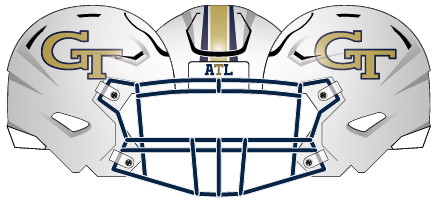 2021 georgia tech white blue  helmet