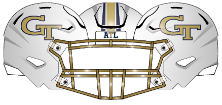 2021 georgia tech white gold  helmet