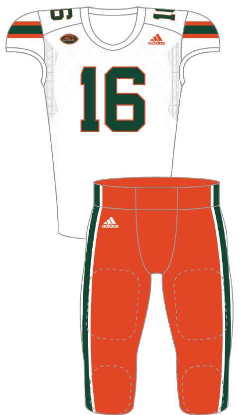 Miami 2016 Orange WhiteUniform