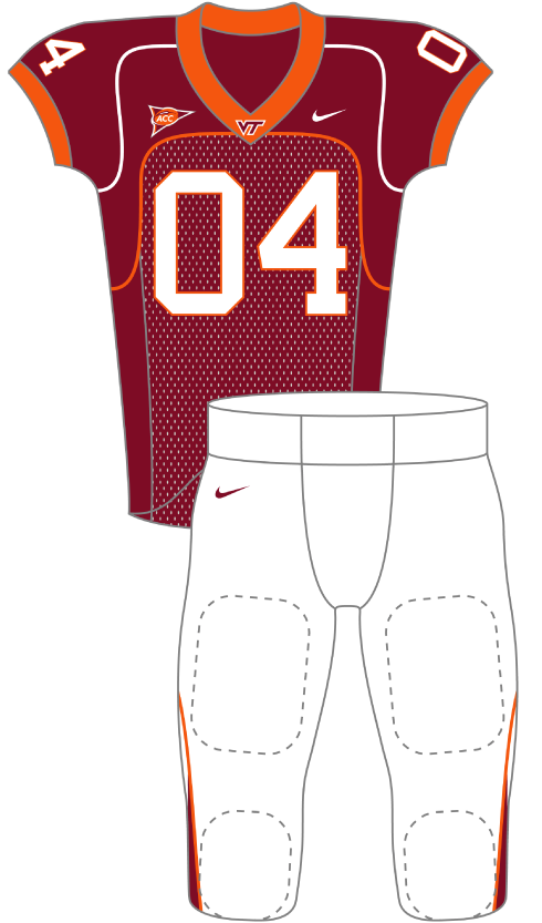 Virginia 2004 Maroon Uniform