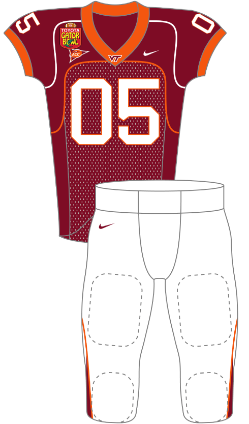 Virginia Tech 2005 Maroon Uniform