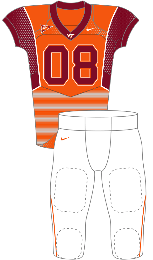 Virginia Tech 2008 Orange Uniform