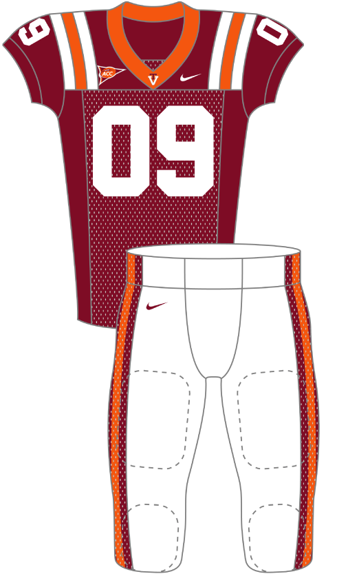 Virginia 2008 Maroon Stripes Uniform