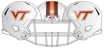 Virginia Tech 2010 White Stripes Helmet