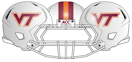 Virginia Tech 2010 White Stripes Helmet