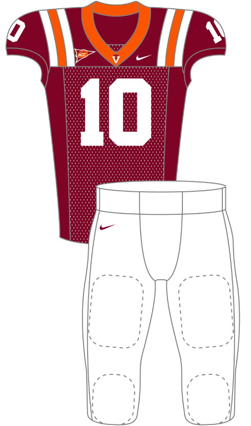 Virginia Tech 2010 Maroon Uniform