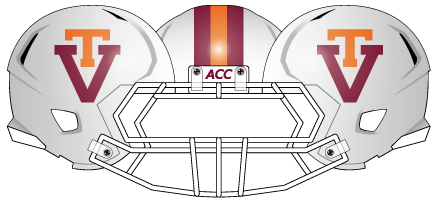 Virginia Tech 2011 White Old Logo Stripes Stripes Helmet