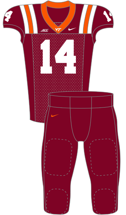 Virginia Tech 2014 Maroon Uniform