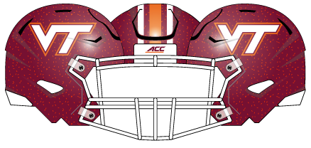 Virginia Tech 2015 Maroon Stripes Helmet