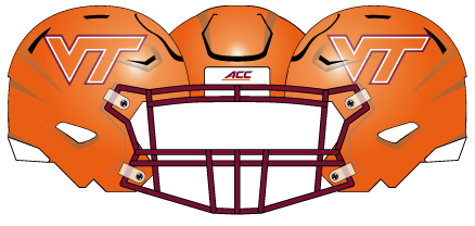 Virginia Tech 2015 Orange Helmet