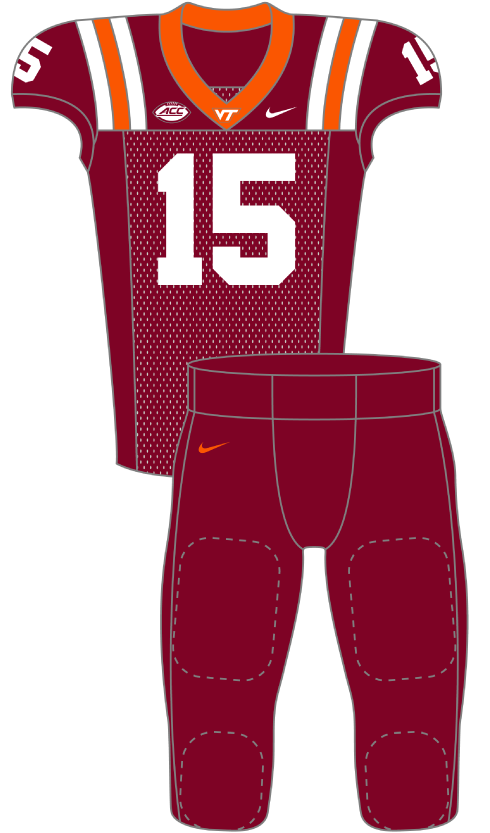 Virginia Tech 2015 Maroon Uniform