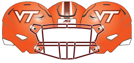 Virginia Tech 2016 Orange Stripes Helmet