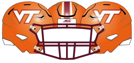 Virginia Tech 2018 Matte Maroon White Helmet