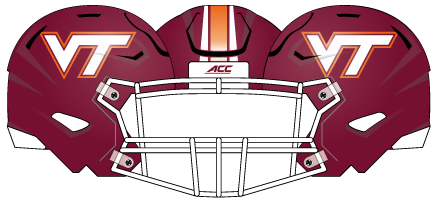 Virginia Tech 2018 Matte Maroon White Helmet