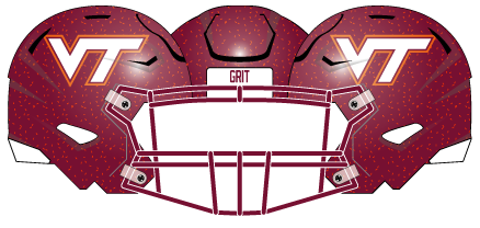 Virginia Tech 2021 Maroon No Stripe Helmet