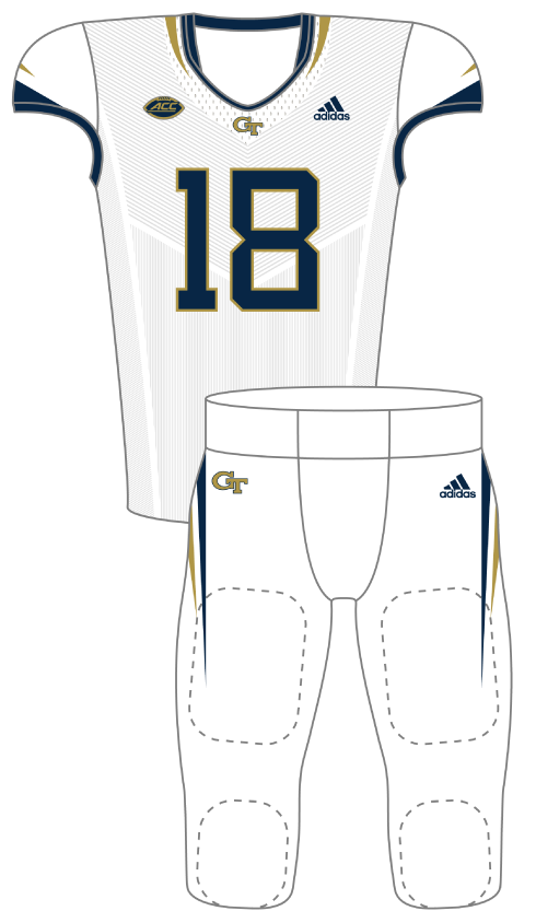 Georgia Tech 2018 White Blue Uniform
