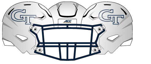 georgia tech 2019 white blue outline helmet