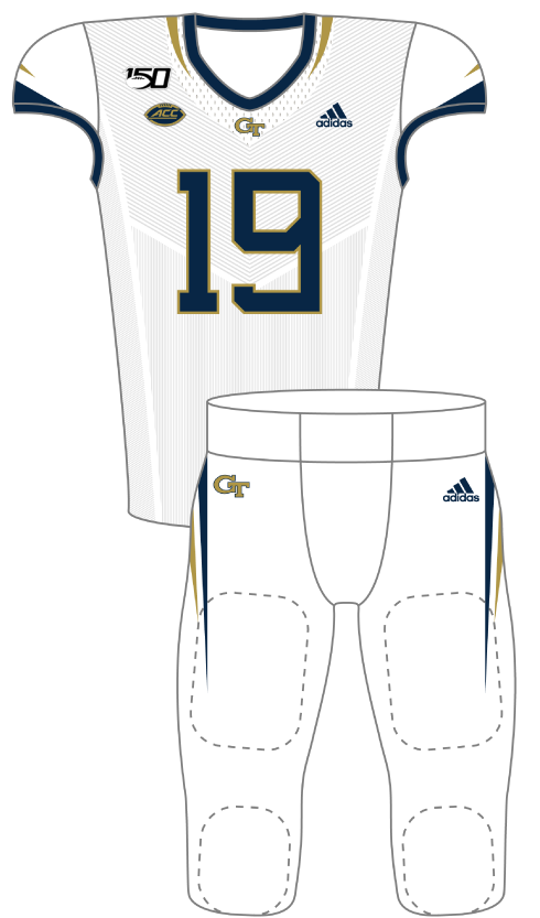 Georgia Tech 2019 White Blue Uniform