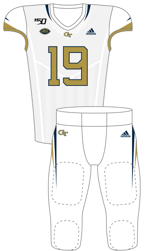 Georgia Tech 2019 White Blue Uniform